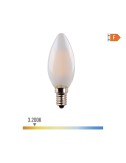 Bombilla de vela con filamento de led, cristal mate e14 4,5 w 470 lm 3200 k luz calida ø3,5 x 9,8 cm