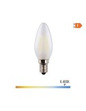 Bombilla de vela con filamento de led, cristal mate e14 4,5 w 470 lm 6400 k luz fria ø3,5 x 9,8 cm