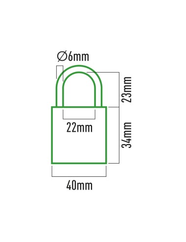 Candado de latón arco normal 40mm