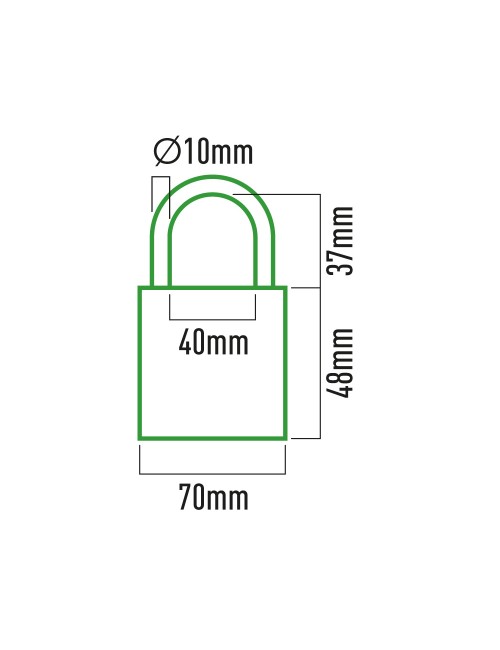 Candado de latón arco normal 70mm