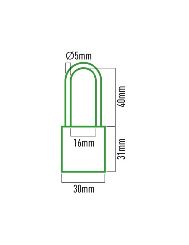 Candado latón arco largo 30 mm