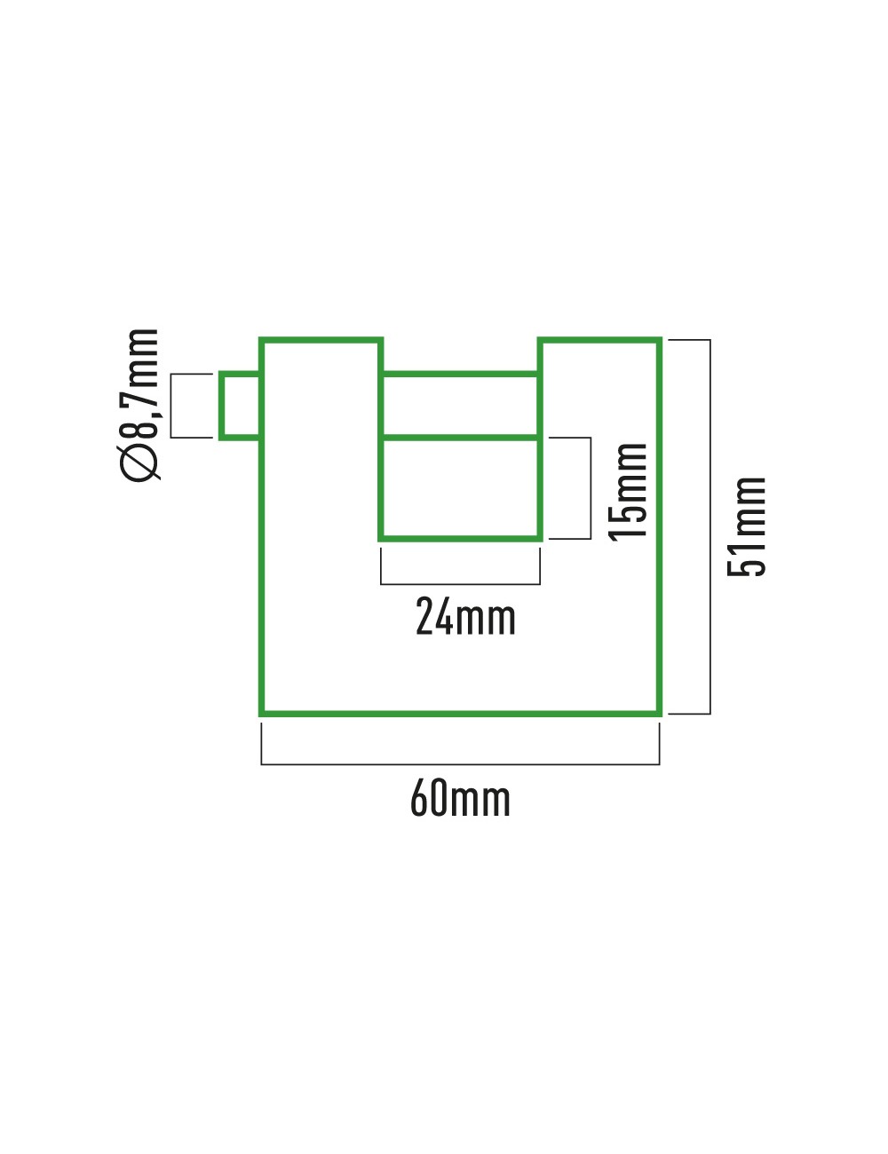 Candado de latón reforzado de seguridad 60 mm