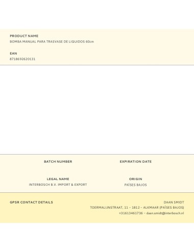 Bomba manual para trasvase de liquidos 60cm