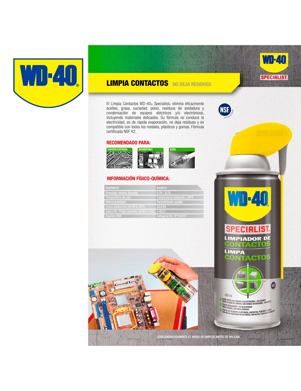 Specialist limpia contactos wd40 400ml 34380