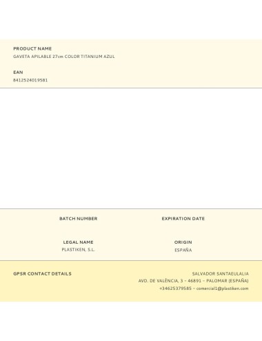 Gaveta apilable color titanium azul 27 cm