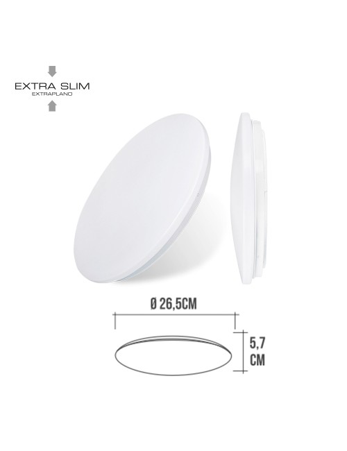 Aplique led circular de superficie 12 w 4000 k 1160 lm ø25 x 6,2 cm
