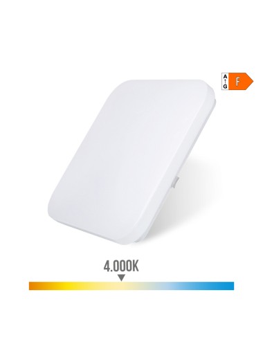 Aplique led cuadrado extraplano de superficie 24 w 4000 k 2490 lm 36,7 x 36,7 x 6,2 cm