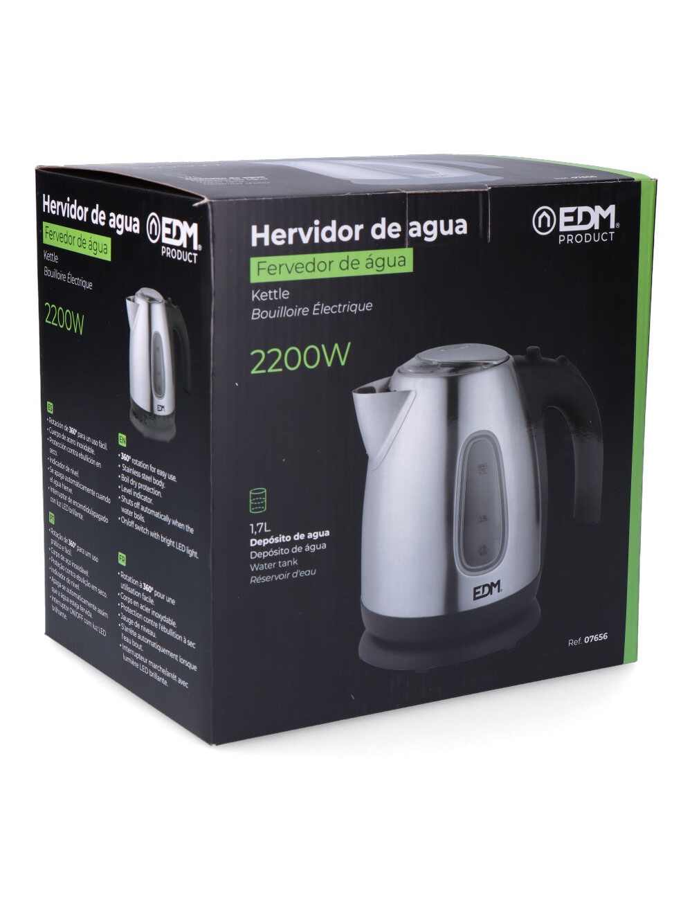 Hervidor de agua electrico "kettle". 2200 w 1,7 l