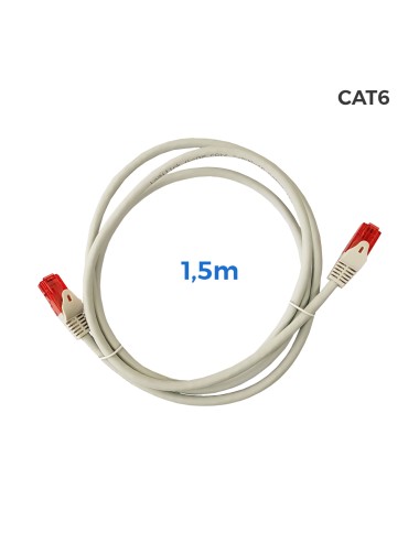 Cable utp cat.6 latiguillo rj45 cobre lszh gris 1,5 m