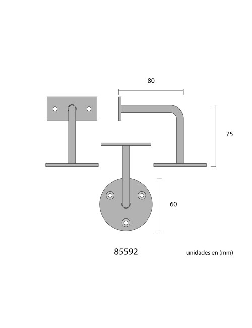 Soporte barandilla blanco