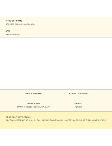 Soporte barandilla blanco