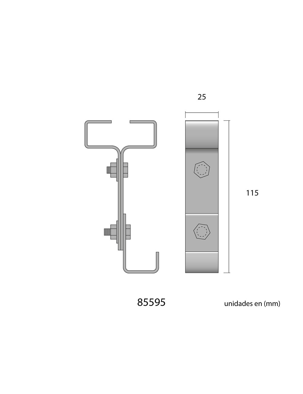 Soporte viga ipn 10 negro