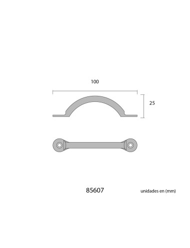 Tirador 100mm h° antiguo edm
