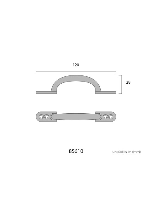Tirador plano 120mm h° negro edm
