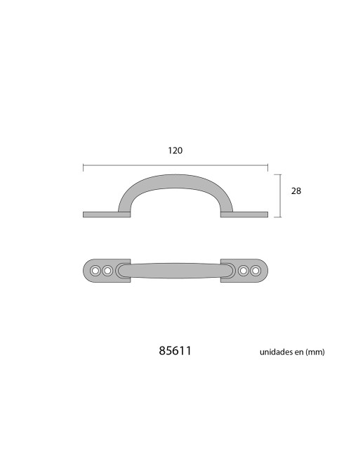 Tirador plano 120mm h° antiguo edm