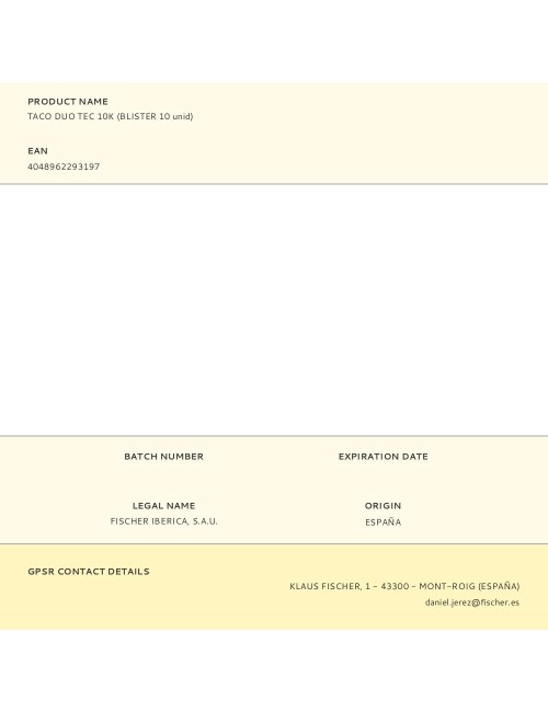 Taco duo tec 10k (blister 10 unid)