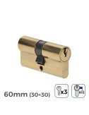 Cilindro de latón 60 mm (30+30 mm) leva larga r15 con 3 llaves de serreta incluidas