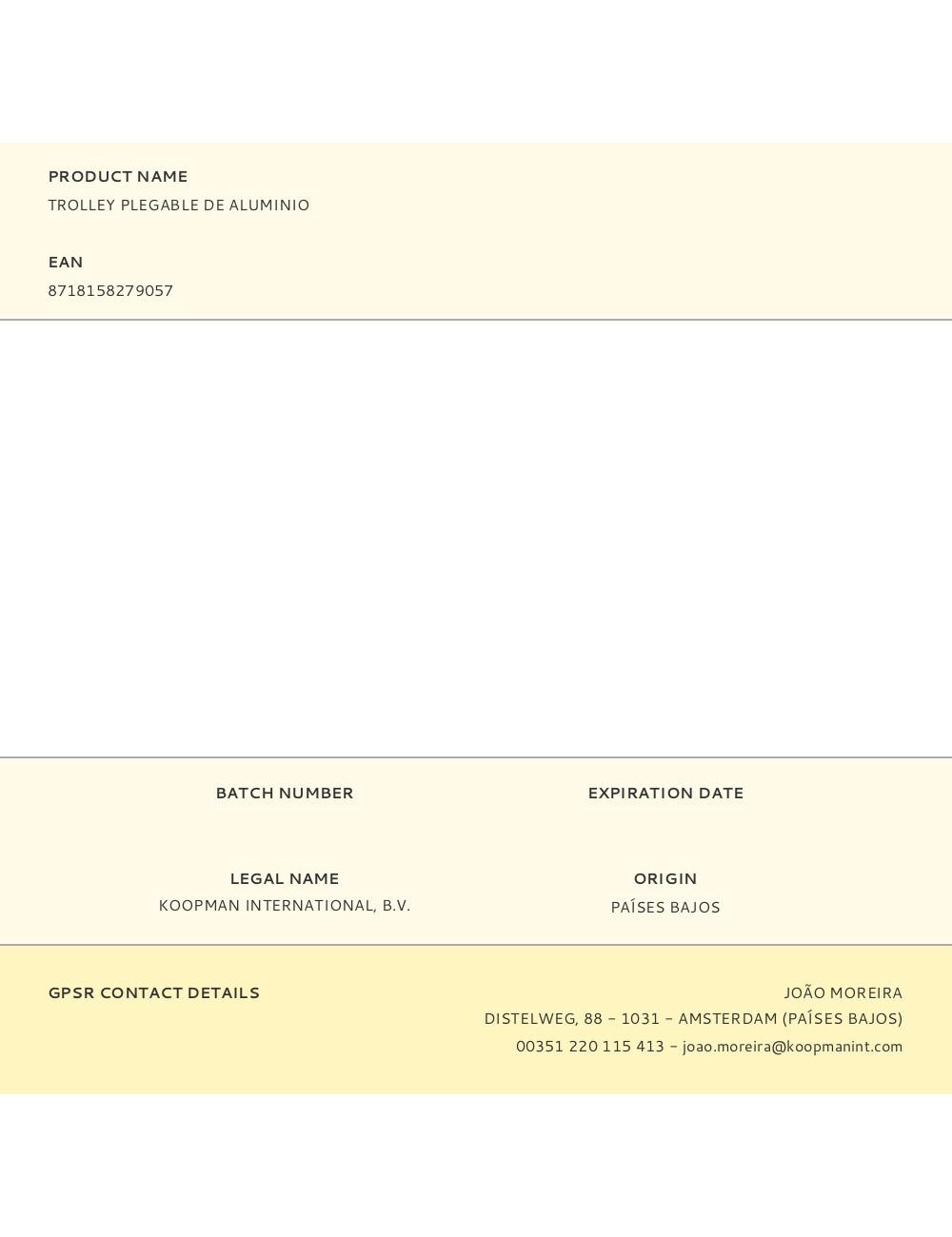 Trolley plegable de aluminio 38 x 36 x 30 cm