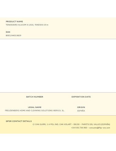 Tendedero alucom x legs, tendido 20 m