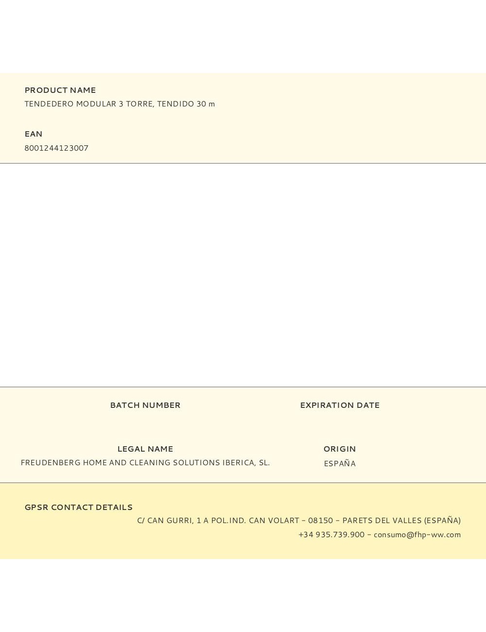 Tendedero modular 3 torre, tendido 30 m