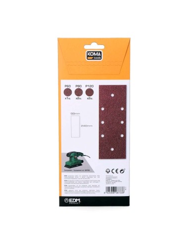 Lijas para lijadora orbital 08706, set 5 uds