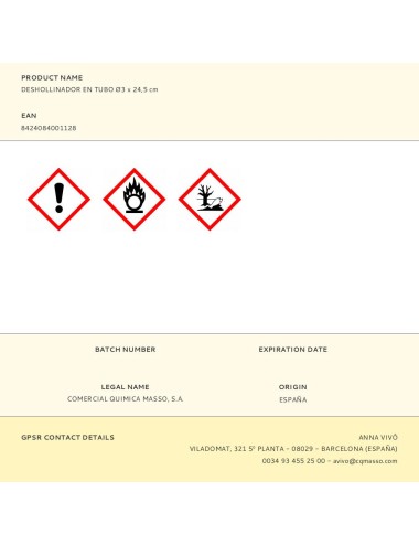 Deshollinador en tubo ø3 x 24,5 cm