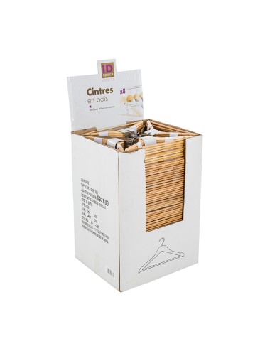 Perchas de madera 45 x 23,5 cm, 8 uds