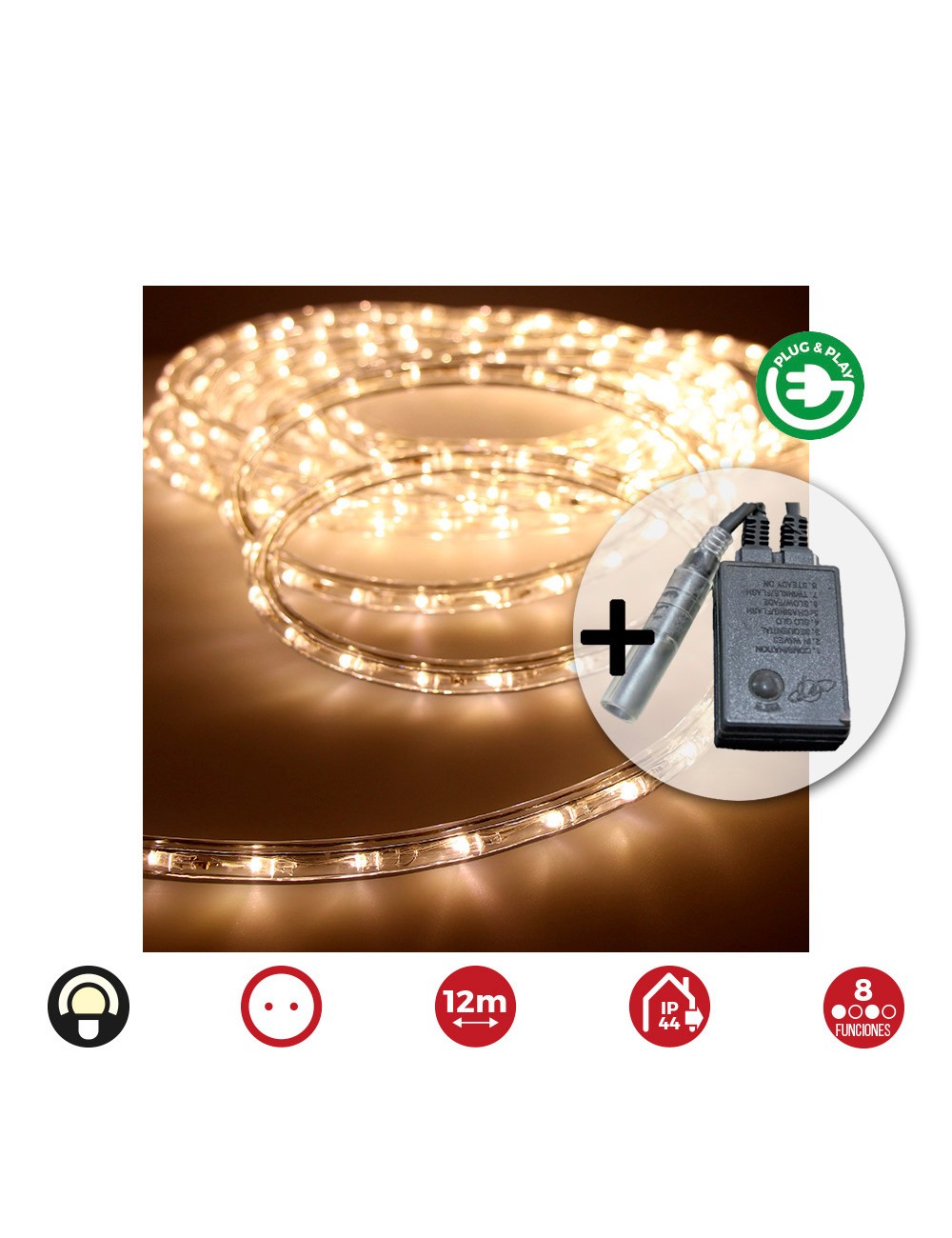 Kit flexiled multifuncion blanco calido 12 m