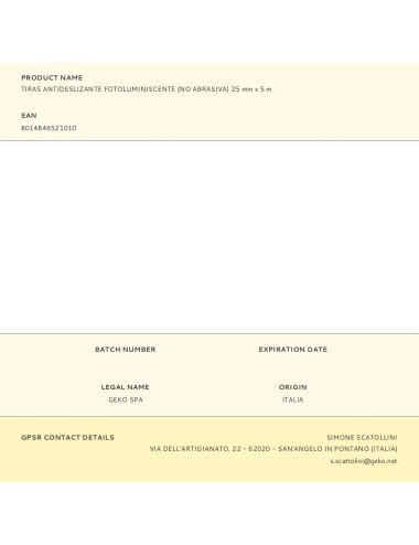 Tiras antideslizante fotoluminiscente (no abrasiva) 25 mm x 5 m