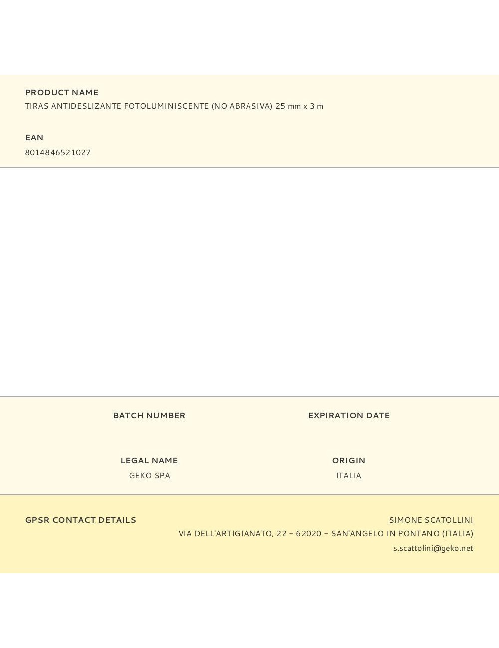 Tiras antideslizante fotoluminiscente (no abrasiva) 25 mm x 3 m