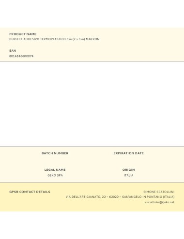 Burlete adhesivo termoplástico 6 m (2 x 3 m) marrón