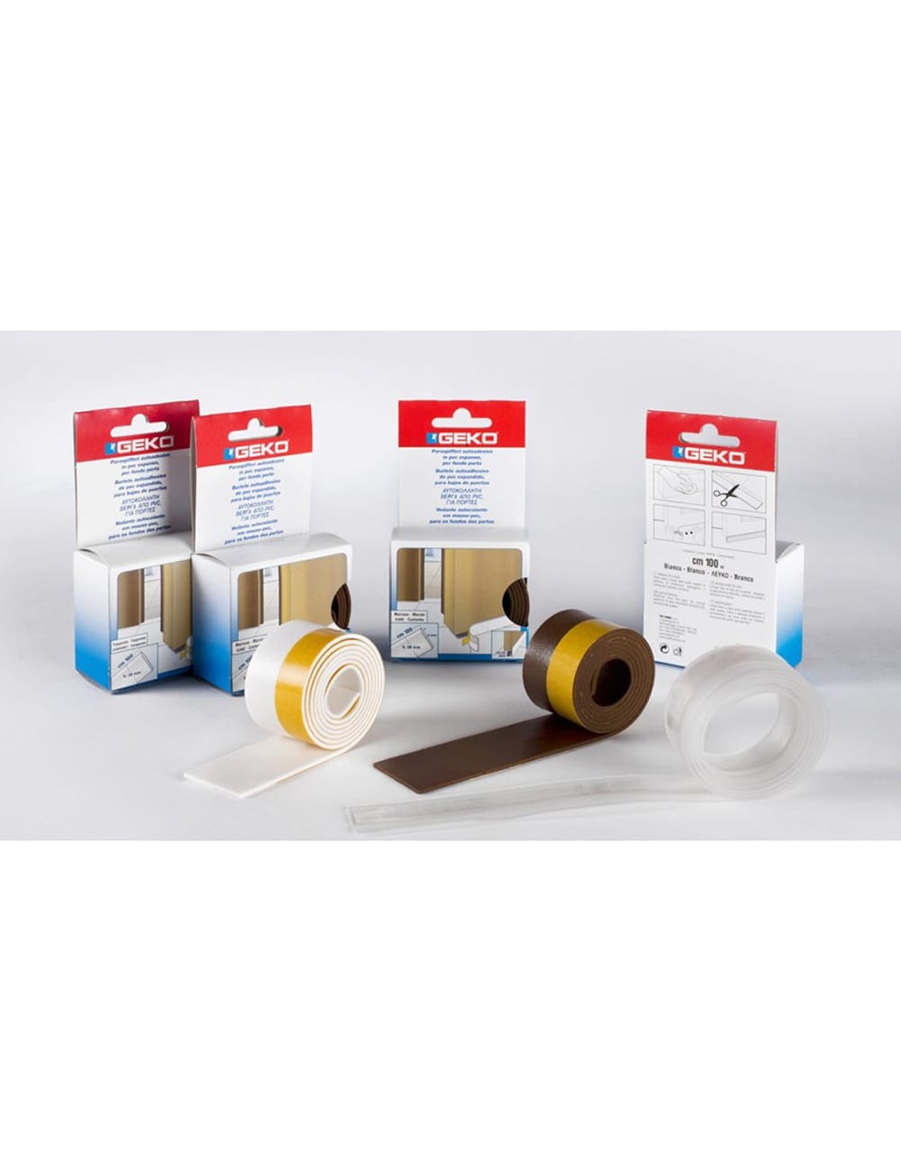 Bajo puerta adhesivo en pvc expandido 38 mm x 100 cm marrón