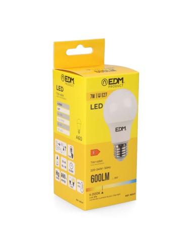 Bombilla standard led e27 7 w 600 lm 4000 k luz dia ø6 x 10,8 cm