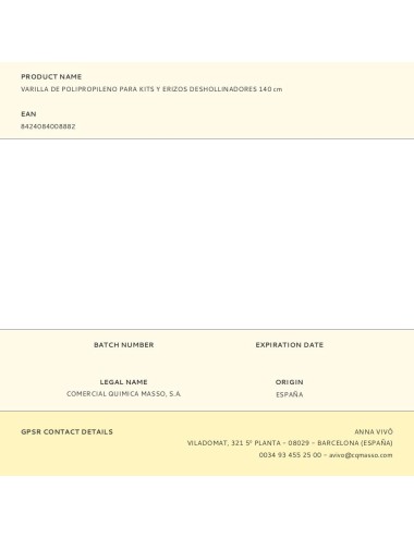 Varilla de polipropileno para kits y erizos deshollinadores 140 cm