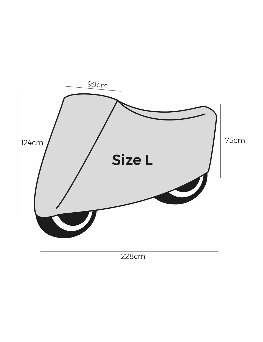 Funda para proteger motos talla l 228x124cm