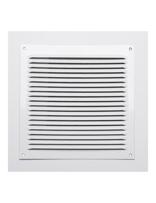 Rejilla s/borde de aluminio 0.6 blanco lacado 170x170mm