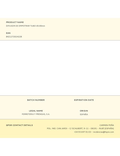 Difusor de empotrar tubo ø100mm