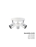 Foco 3 elementos modelo moon gu-10 (bombilla no incluida) color cromo+blanco hueso ø 20 x 12,6 cm