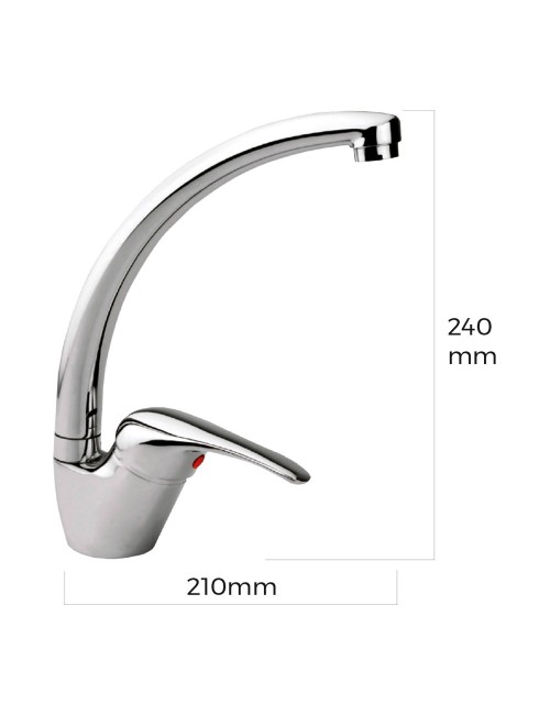 Grifo monomando de cocina caño alto serie saona