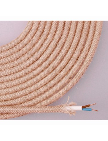 Cable de cuerda de yute tejida y enfundada 2 x 0,75mm 25m euro/m