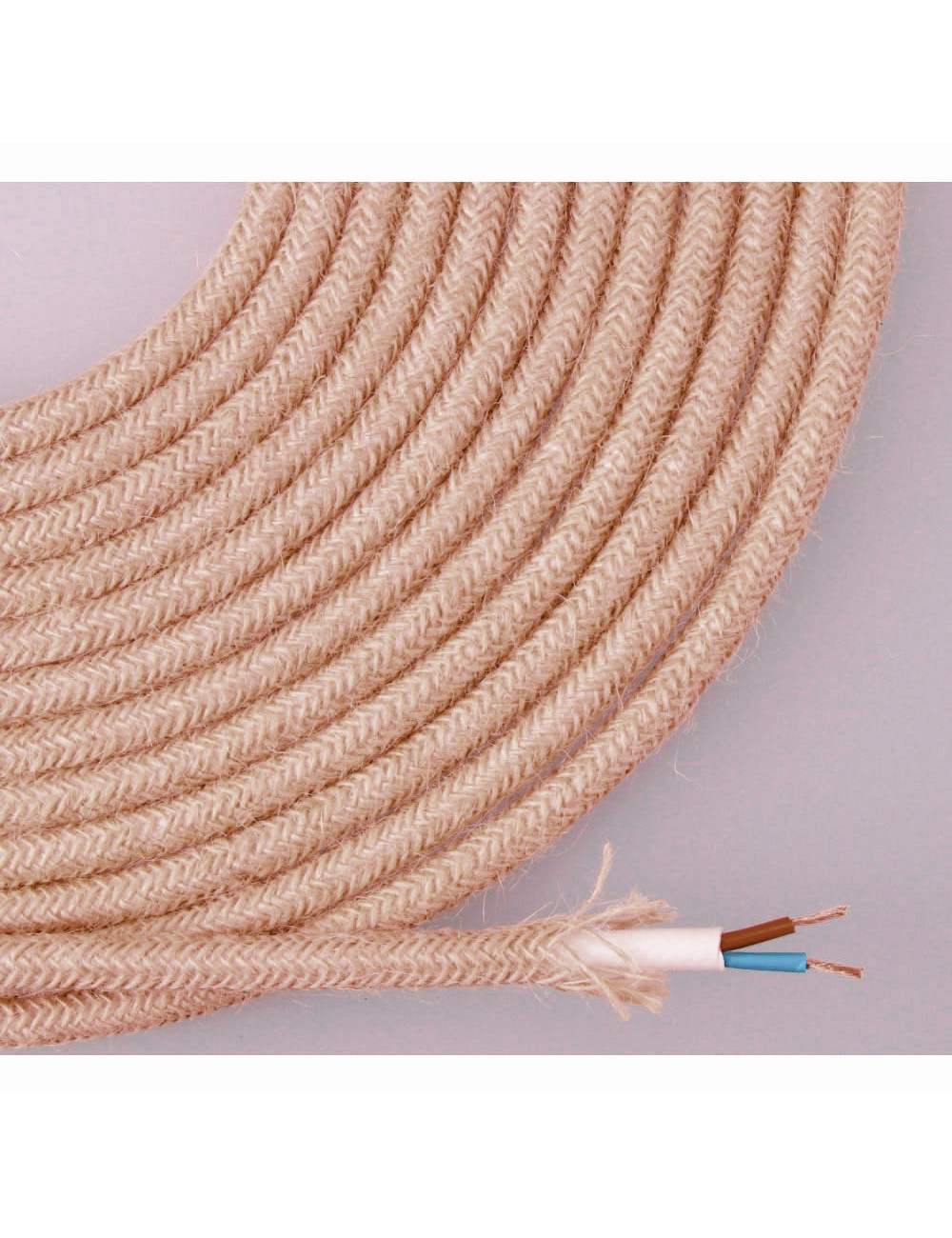 Cable de cuerda de yute tejida y enfundada 2 x 0,75mm 25m euro/m