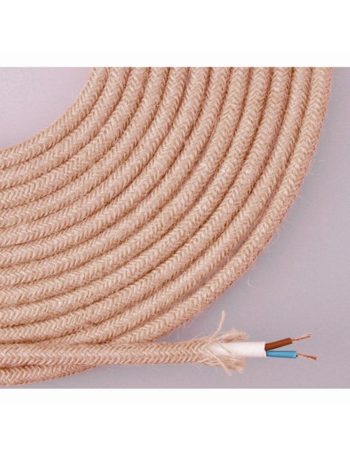Cable de cuerda de yute tejida y enfundada 2 x 0,75mm 25m euro/m