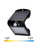 Aplique solar 1,5w 220lm recargable. sensor de presencia (2-6m) color negro 9,6x7,3x14cm edm