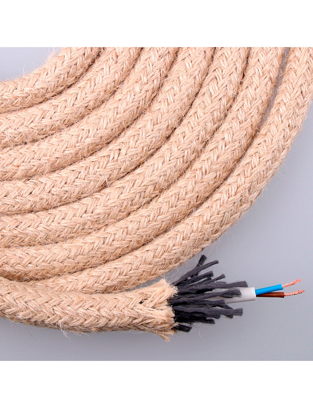 Cable de cuerda de yute redondo 2 x 0,75mm 20m euro/m