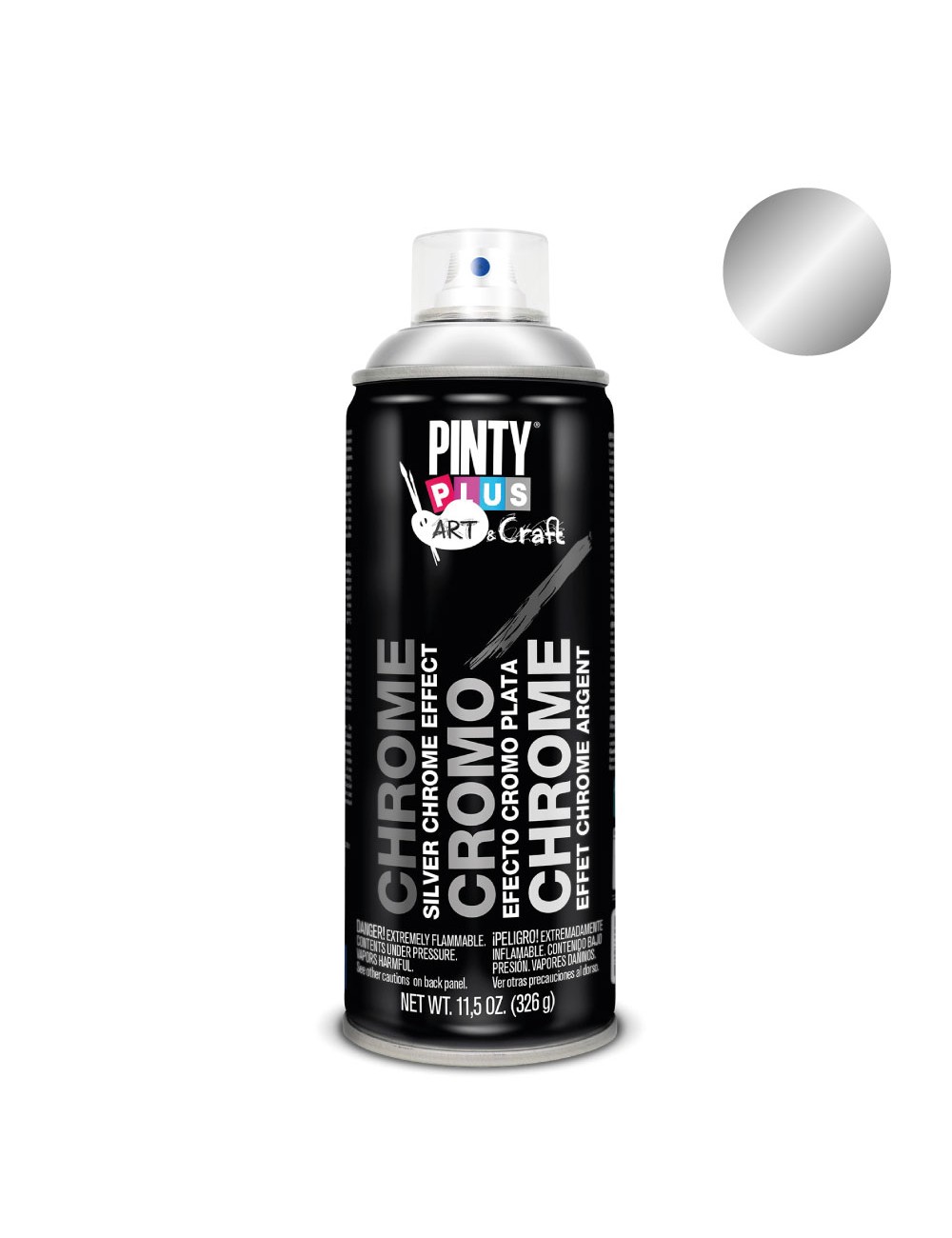 Pintura en spray art & craft 520cc efecto cromo plata c150
