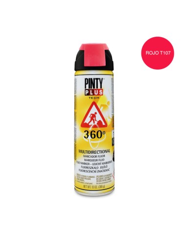 Pintura en spray tech 650 cc marcador 360° rojo t107