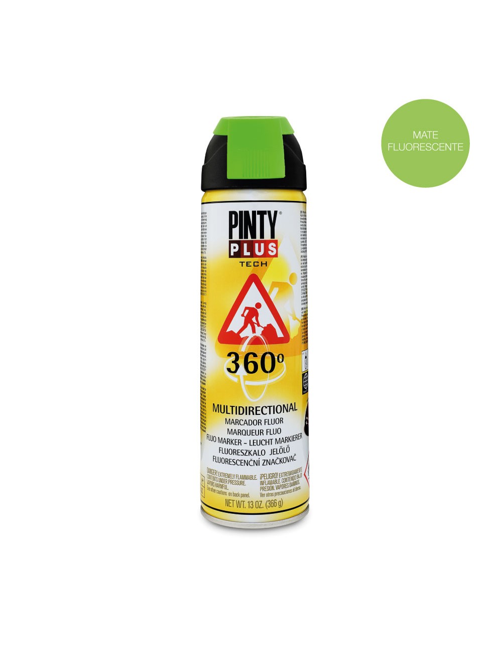Pintura en spray tech 650 cc marcador 360° verde t136