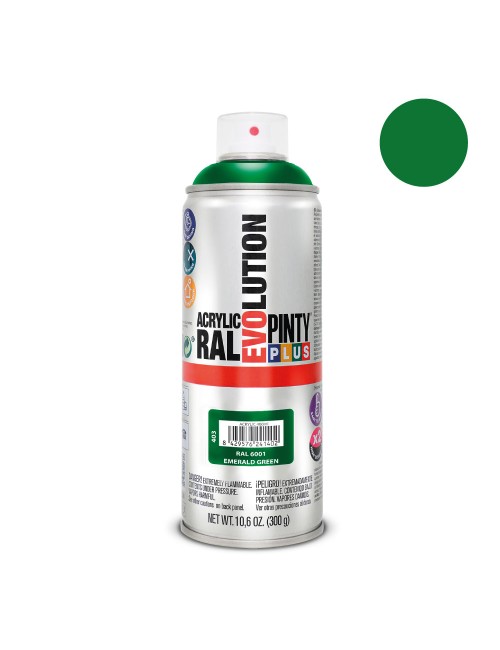 Pintura acrílica spray evolution 520 cc ral 6001 esmerald green 300 g