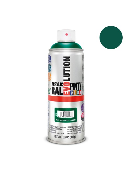 Pintura acrílica spray evolution 520 cc ral 6005 moss green 300 g