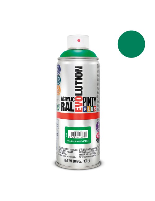 Pintura acrílica spray evolution 520 cc ral 6029 mint green 300 g